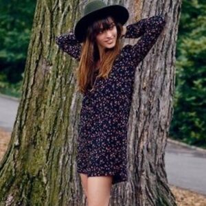 Madewell et Sezane Elly Silk Floral Button Down Long Sleeve Shirt Dress XXS